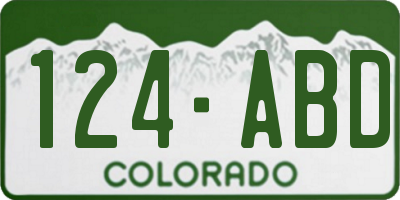 CO license plate 124ABD