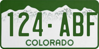 CO license plate 124ABF