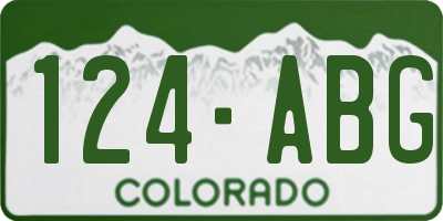 CO license plate 124ABG