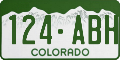 CO license plate 124ABH