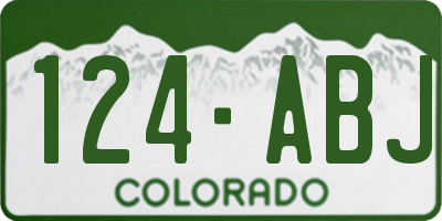 CO license plate 124ABJ