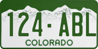 CO license plate 124ABL