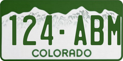 CO license plate 124ABM