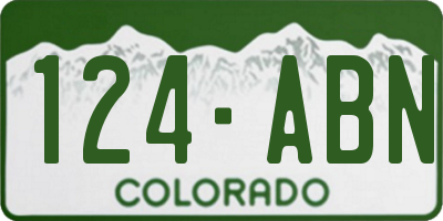 CO license plate 124ABN
