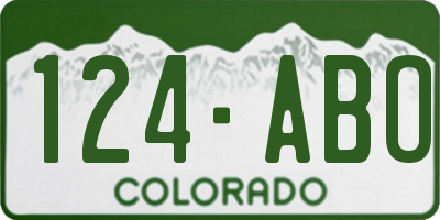 CO license plate 124ABO