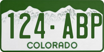 CO license plate 124ABP