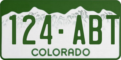 CO license plate 124ABT