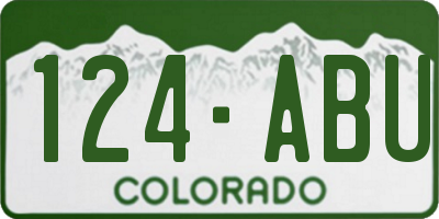 CO license plate 124ABU
