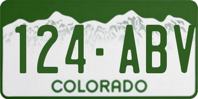 CO license plate 124ABV
