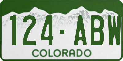 CO license plate 124ABW