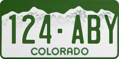 CO license plate 124ABY