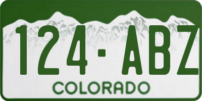CO license plate 124ABZ