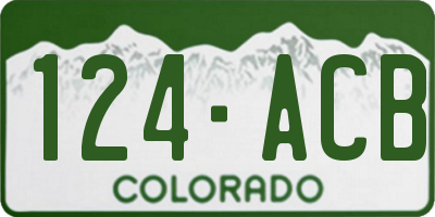 CO license plate 124ACB