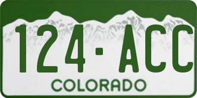 CO license plate 124ACC