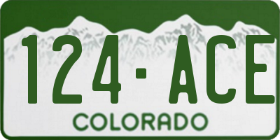 CO license plate 124ACE