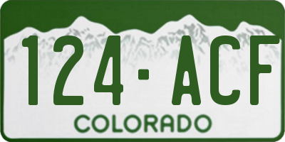 CO license plate 124ACF
