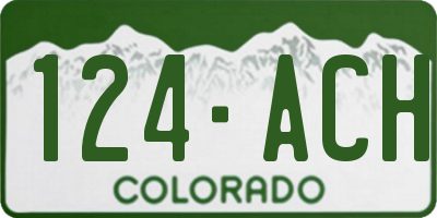 CO license plate 124ACH