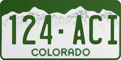 CO license plate 124ACI