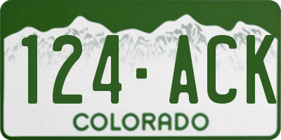 CO license plate 124ACK