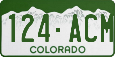 CO license plate 124ACM