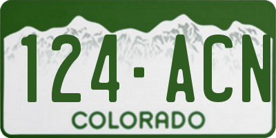 CO license plate 124ACN