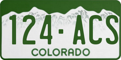 CO license plate 124ACS
