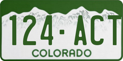 CO license plate 124ACT