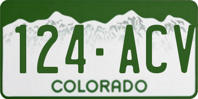 CO license plate 124ACV