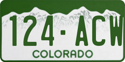 CO license plate 124ACW