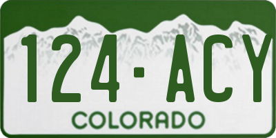 CO license plate 124ACY