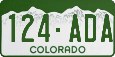 CO license plate 124ADA
