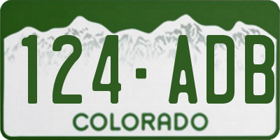 CO license plate 124ADB