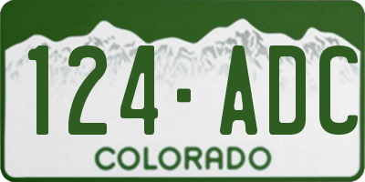 CO license plate 124ADC