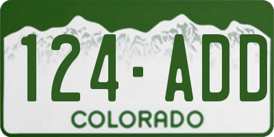 CO license plate 124ADD