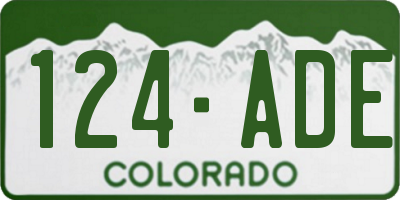 CO license plate 124ADE