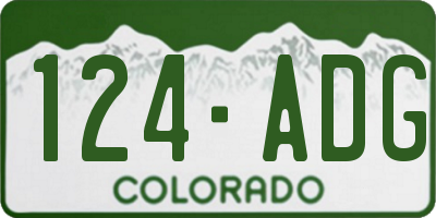 CO license plate 124ADG