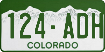 CO license plate 124ADH