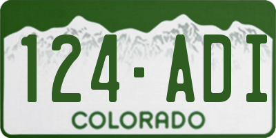 CO license plate 124ADI