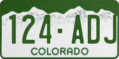 CO license plate 124ADJ