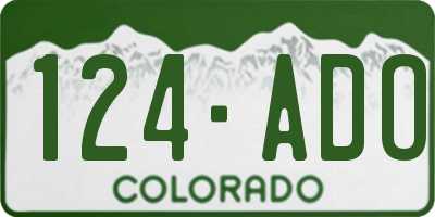 CO license plate 124ADO