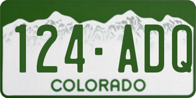 CO license plate 124ADQ