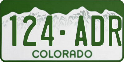 CO license plate 124ADR