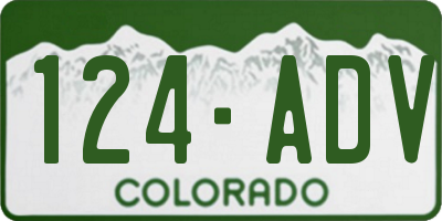 CO license plate 124ADV