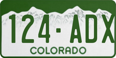 CO license plate 124ADX