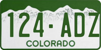 CO license plate 124ADZ