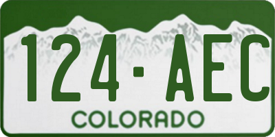 CO license plate 124AEC