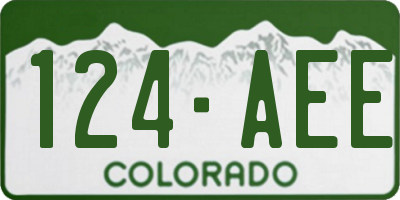CO license plate 124AEE