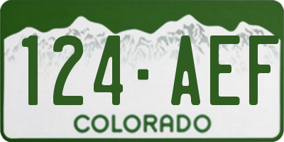 CO license plate 124AEF