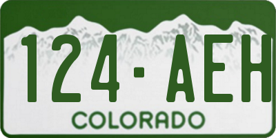 CO license plate 124AEH