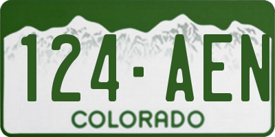 CO license plate 124AEN